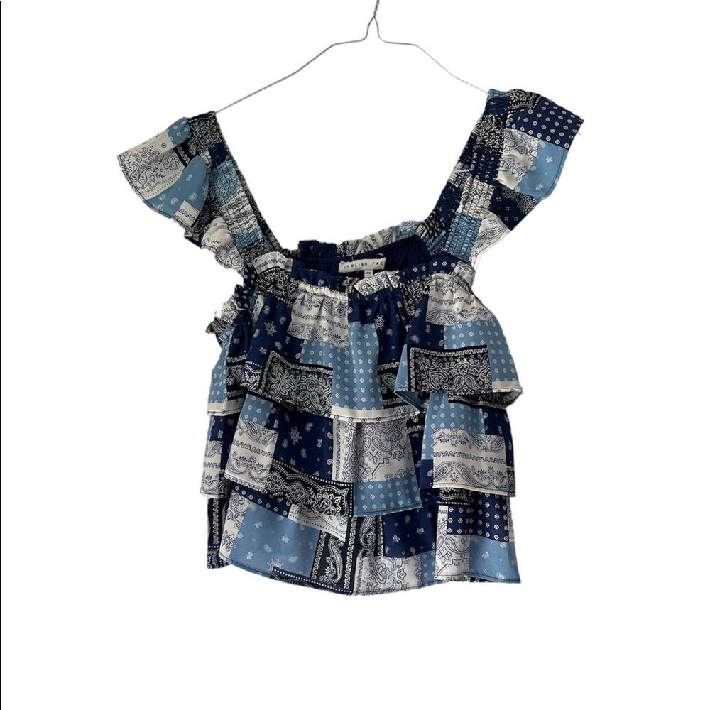 🦋 Blue Paisley Layered Tank Top 🦋